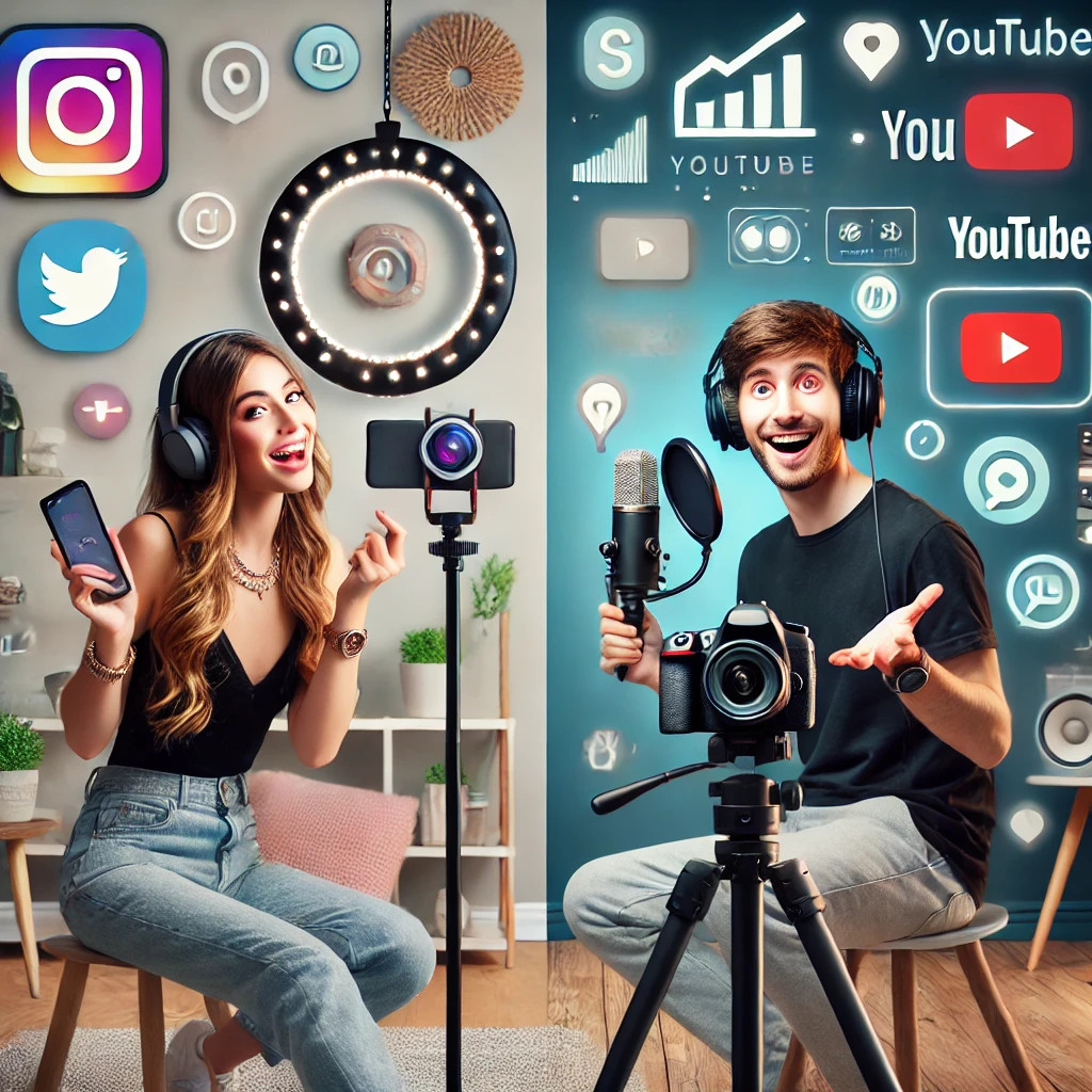Instagram vs YouTube Influencers Content creation
